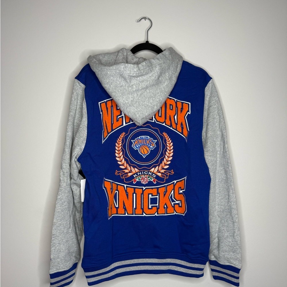 New York Knicks Throwback Prep Chenille Full Snap Hoodie - Picture 8 of 10